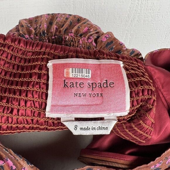 Kate Spade Floradoodle Halter Dress 8 Womens Pink Print Fit & Flare Pockets - Picture 5 of 11